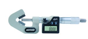 ACCUD 334-01 digital v-anvil micrometer IP65 3 flutes 60°