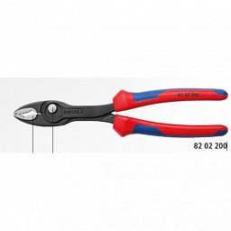 Obrázek pro produkt KNIPEX 8202200 TwinGrip kleště s posuvným kloubem délka 200mm ( s vícesložkovými návleky )