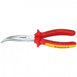 Obrázek pro produkt KNIPEX 2626200 půlkulaté kleště zahnuté VDE dlouhé s ostřím 200mm ( chrom )