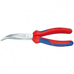 Obrázek pro produkt KNIPEX 2625200 půlkulaté kleště zahnuté dlouhé s ostřím 200mm ( rukojeti s dvousložkovým návlekem + chrom )