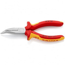 Obrázek pro produkt KNIPEX 2526160 půlkulaté kleště zahnuté VDE s ostřím 160mm ( chrom )