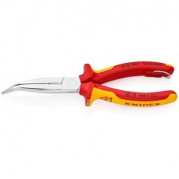 Obrázek pro produkt KNIPEX 2626200T půlkulaté kleště zahnuté VDE dlouhé s ostřím 200mm ( s pojistkou + chrom )