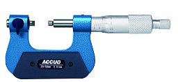 Obrázek pro produkt ACCUD 343-006-02 ACCCUD třmenový mikrometr 125-150mm na měření šroubového závitu, bez měřicích doteků pro metrické závity (0.01mm)