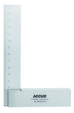 Obrázek pro produkt ACCUD 855-005-02 strojní úhelník s rozšířenou základnou se stupnicí (ekonomický typ) 125x80mm ( DIN875 třída 2 )