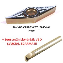 Obrázek pro produkt 20X VBD CARBE VCGT 160404 AL N010 + S25S SVUCL 16 ZDARMA