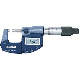 Obrázek pro produkt ACCUD 313-001-02 digitální mikrometr 0-25mm/0-1" IP65 s datovým výstupem a řehtačkou  (0.001mm/0.00005")