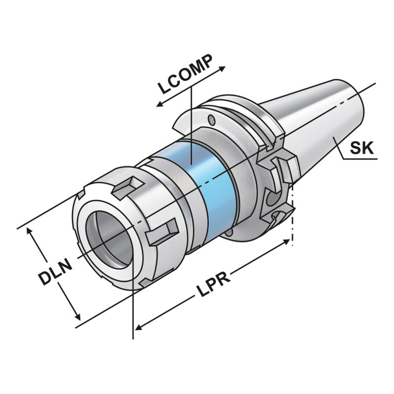 Závitovací pouzdro SYNCHRO SK40 - M3-M12 (ER16)