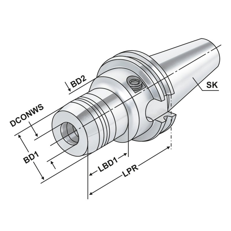 Hydroupínač SK 40-16-80 DIN 69871 DUAL CONTACT