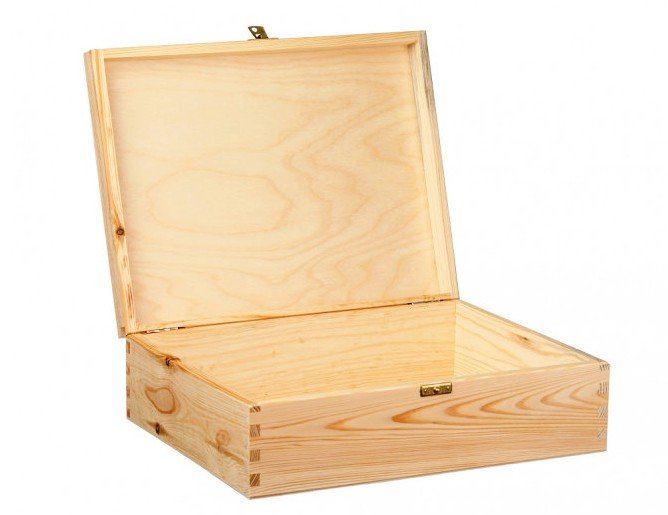 Dřevěný box 33,5x24,5x10 materiál borovice - bez povrchové úpravy