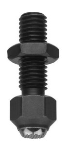 Tlačné šrouby s kuličkou, vroubkované, s maticí