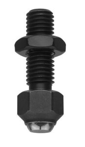 Tlačné šrouby s kuličkou, hladké, s maticí