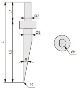 nožové měřicí hroty