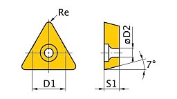 Obrázek pro produkt Břitové destičky T/60°, 5 ks
