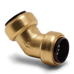 Obrázek pro produkt Úhlová spojka 45° (mosaz), trubka 28 mm