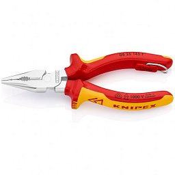 Obrázek pro produkt KNIPEX 0826145T kombinované kleště VDE špičaté 145mm ( s pojistkou + chrom )