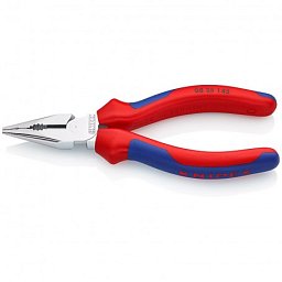 Obrázek pro produkt KNIPEX 0825145 kombinované kleště 145mm ( úzké, ploché, rukojeti s dvousložkovým návlekem + chrom )