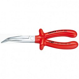 Obrázek pro produkt KNIPEX 2627200 půlkulaté kleště zahnuté VDE dlouhé s ostřím 200mm ( rukojeti máčené + chrom )