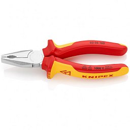 Obrázek pro produkt KNIPEX 0306160 kombinované kleště VDE 160mm ( chrom )