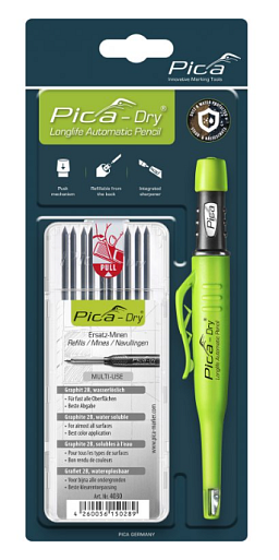 Obrázek pro produkt Pica - tužka pro profesionální řemeslníky + náhradní tuhy ( Varianta: tuhy grafitové (šedá)