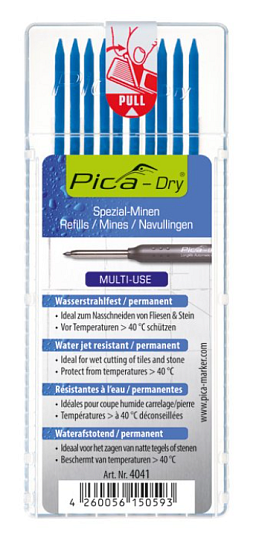 Obrázek pro produkt Pica Dry - tuhy vodě odolné pro obkladače - modrá ( 10ks )