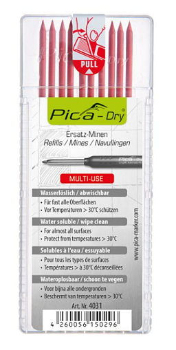 Obrázek pro produkt Pica Dry - univerzální tuhy ve vodě rozpustné ( červená 10ks )