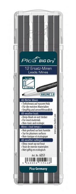 Obrázek pro produkt Pica - tuhy na mokré dřevo pro tesařskou tužku