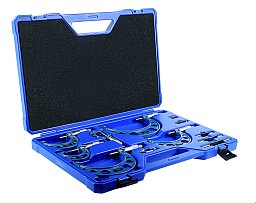 Obrázek pro produkt VP - ACCUD 321-004-04 sada mikrometrů 0-100mm  (0.01mm) - blow mould set