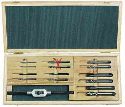 Obrázek pro produkt VÝPRODEJ - Souprava závitořezných nástrojů MINI-2D profi HSSE; M3 - M12 (190129)