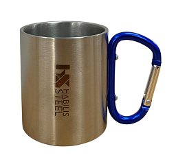 Obrázek pro produkt Hrníček nerez s karabinou - s logem Habilis Steel