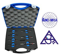 Obrázek pro produkt SLUŽBA - Akreditovaná kalibrace měřidel - sada oboustranných závitových kalibrů / trnů pro vnitřní závity 7ks ( ACCUD-SET3 )