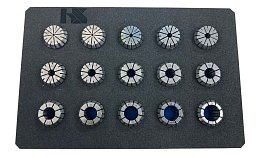 Obrázek pro produkt Sada kleštin ER25 2-16mm ( 0,005 ) v pěnovém modulu HS-BOX
