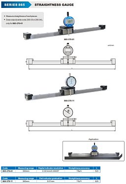 Obrázek pro produkt ACCUD 865-370-11 přípravek pro měření rovinnosti 380mm s číselníkovým úchylkoměrem ( odečet 0,001mm )