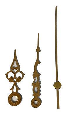 Obrázek pro produkt MetalCraft MC1245G sada zlatých ručiček - hodinová, minutová, sekundová (pro ciferník 126mm)