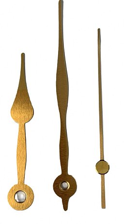 Obrázek pro produkt MetalCraft MC1248G sada ručiček barva zlatá - hodinová, minutová, sekundová (pro ciferník 176mm)