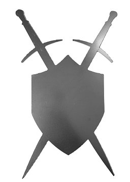 Obrázek pro produkt MetalCraft MC1465 silueta - zkřížené meče a štít