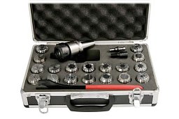 Obrázek pro produkt Sada upínače ISO30/M12/ER32 a kleštin 2-20 mm (18 ks)